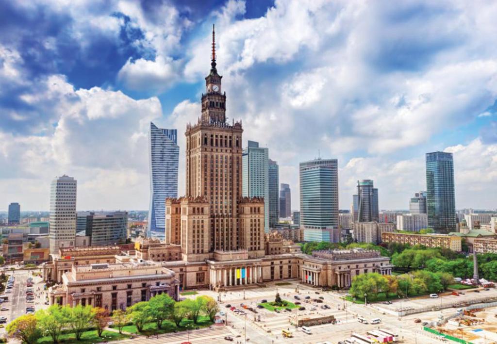 Widok na miasto Warszawa z tego apartamentu
