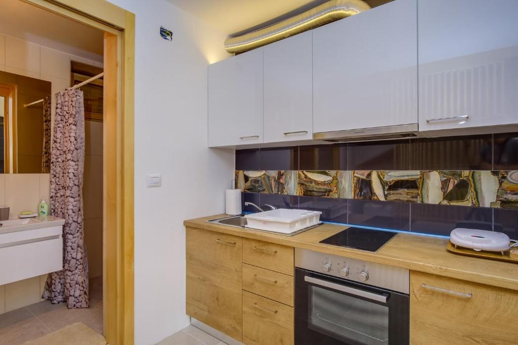 Kuchyňa alebo kuchynka v ubytovaní Elegant apartment Iris