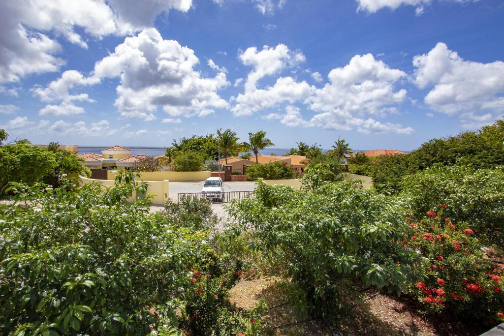 Casa El Tropico في كراليندايك: اطلالة على حديقة بها ورد واشجار