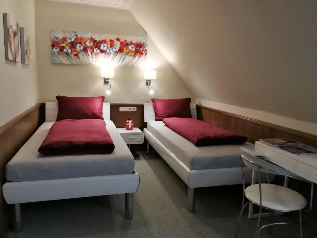 Postel nebo postele na pokoji v ubytování Schieferhof