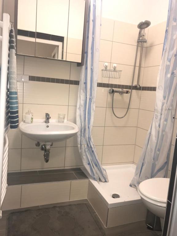 Koupelna v ubytování Holidayapartment Rüsselsheim