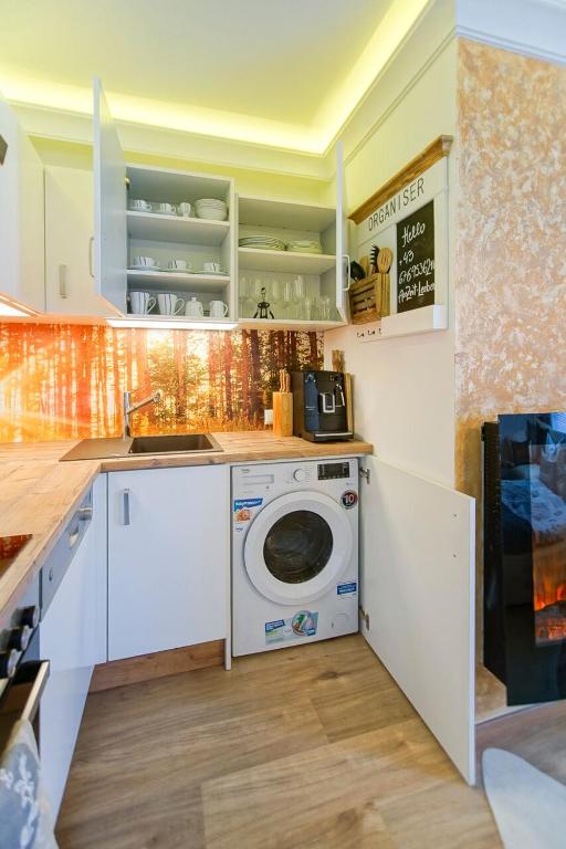 Kuchyň nebo kuchyňský kout v ubytování AusZeit Leoben 1 mit Terasse und gratis Parkplatz