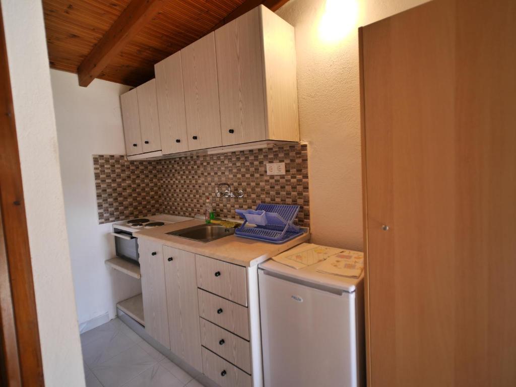 Kuchyň nebo kuchyňský kout v ubytování Lampos House Vourvourou