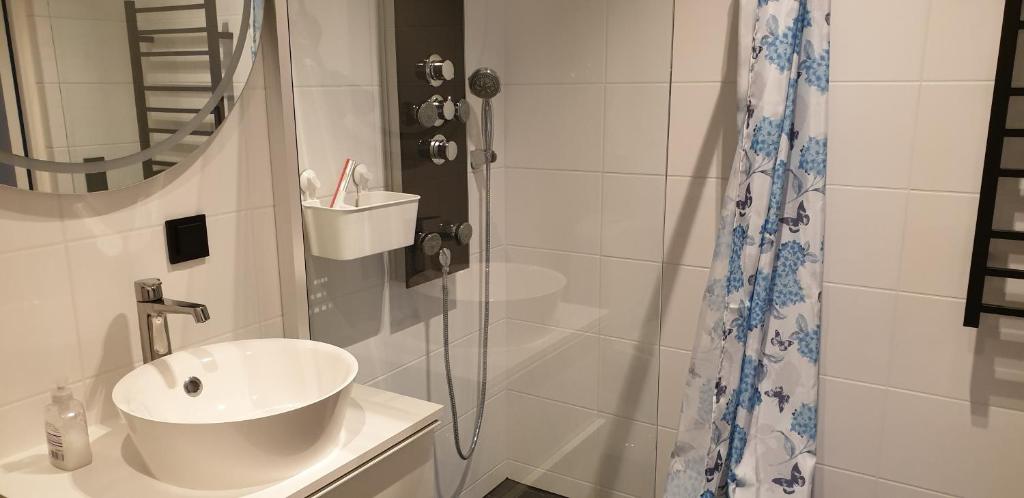Koupelna v ubytování Strandhuset i Abbekås
