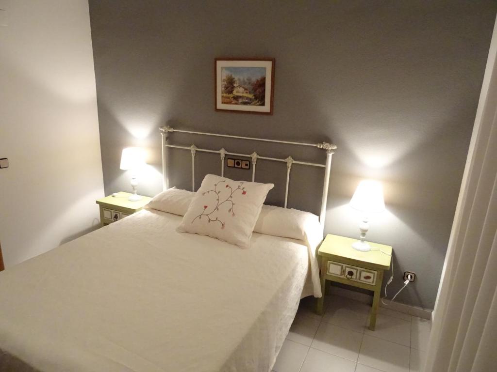 Postel nebo postele na pokoji v ubytování Hostal Pirineos Ainsa