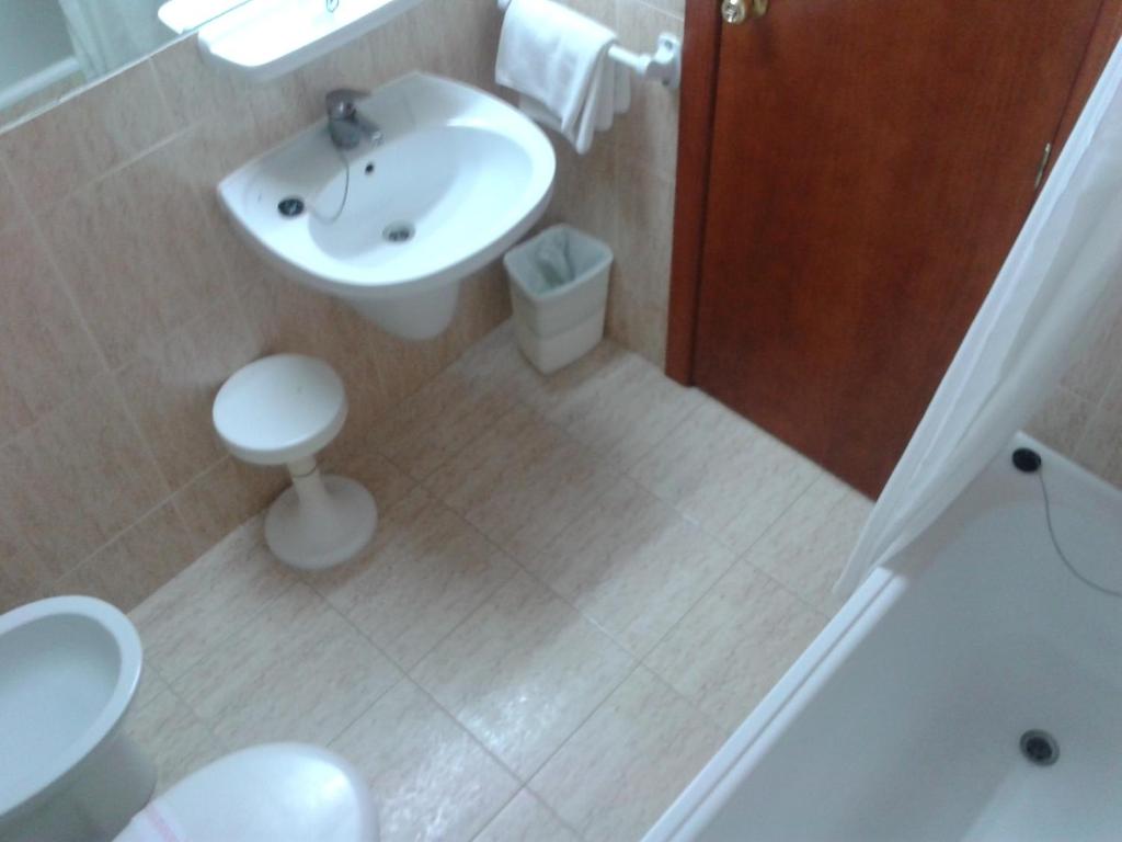 Koupelna v ubytování Hotel Lido