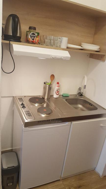 Kuchyň nebo kuchyňský kout v ubytování Chata Triomint