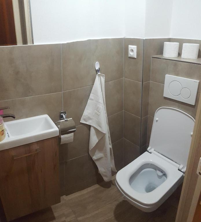 Koupelna v ubytování Chata Triomint