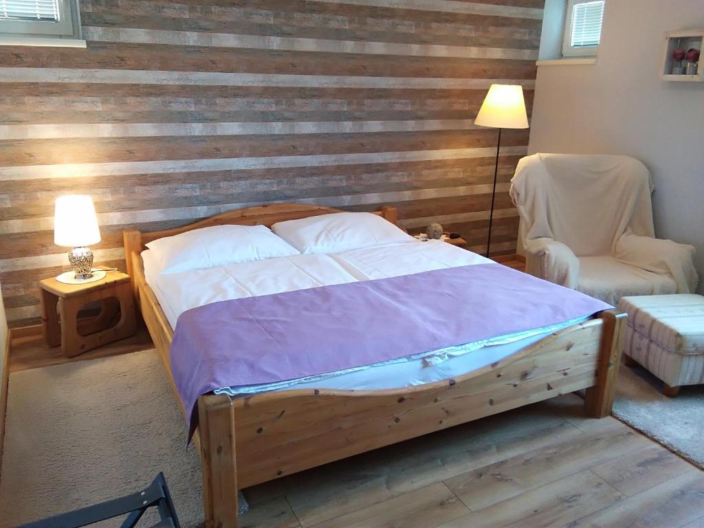 Postel nebo postele na pokoji v ubytování Herberts Stubn