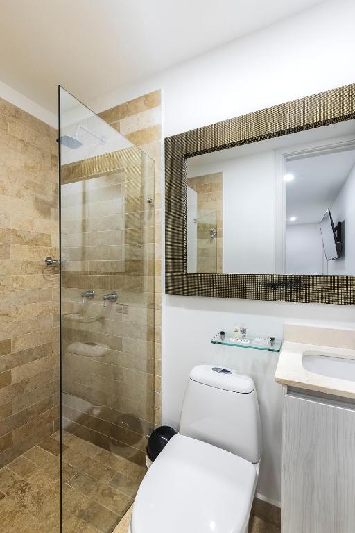 Koupelna v ubytování Hotel Madeiro