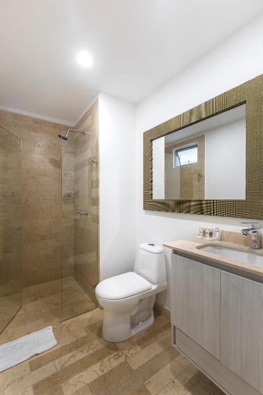 Koupelna v ubytování Hotel Madeiro