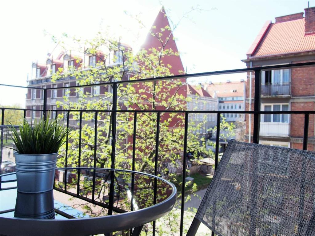 Balkón alebo terasa v ubytovaní Apartament Dwa Lwy Gdańsk Stare Miasto