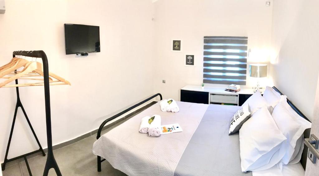 Televízia a/alebo spoločenská miestnosť v ubytovaní RIQIONIAN House