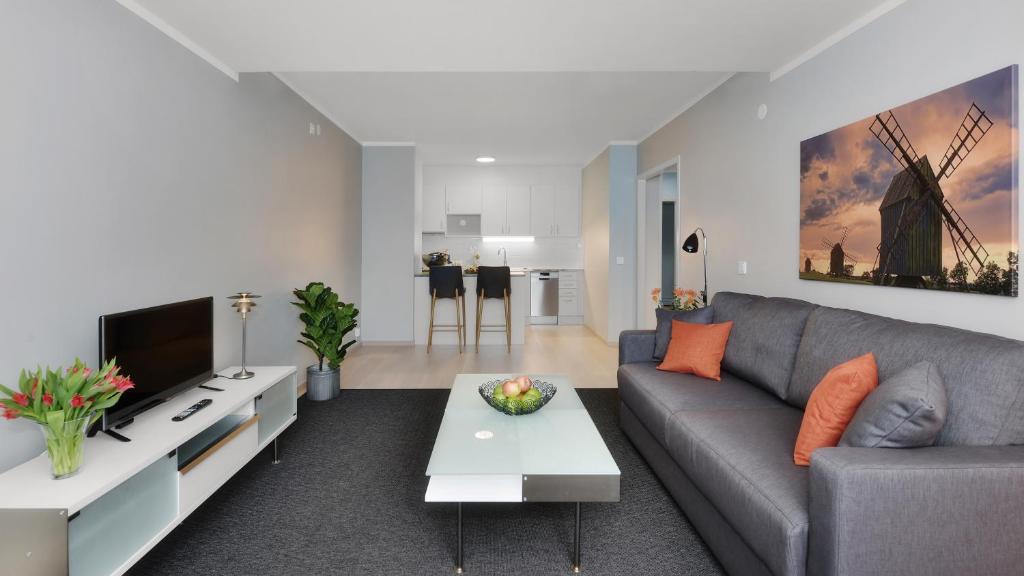 TV a/nebo společenská místnost v ubytování Strand Hotell Borgholm