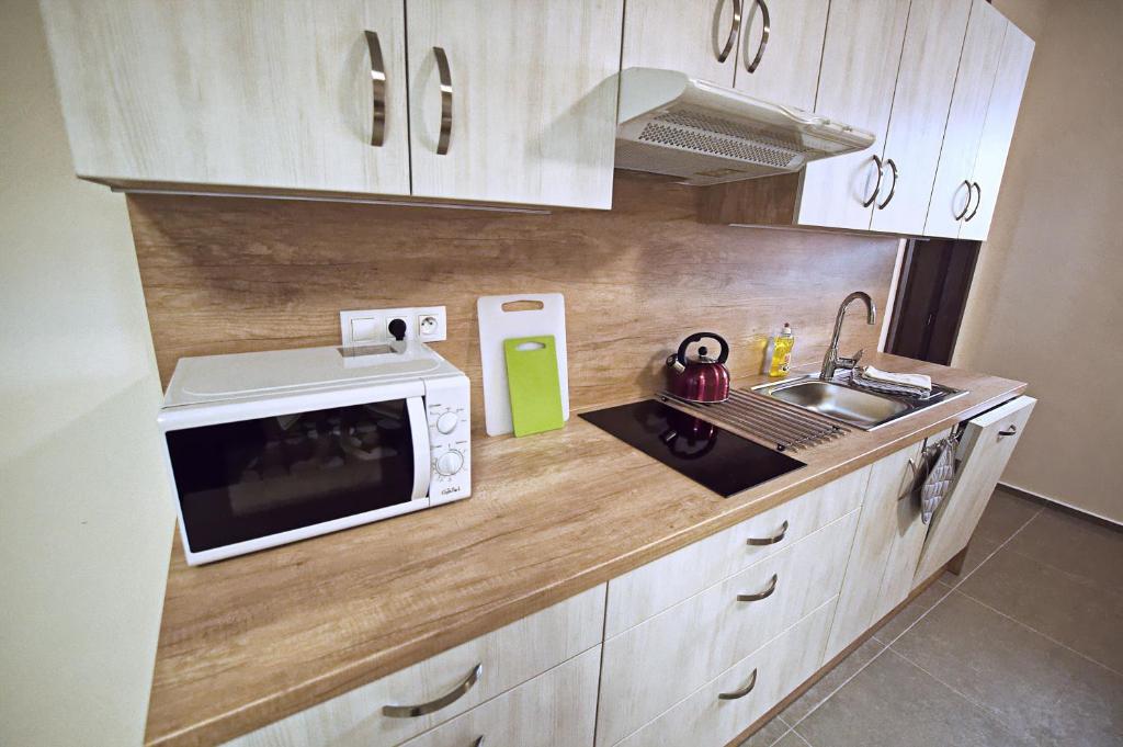 Kuchyň nebo kuchyňský kout v ubytování "U Čápa" Krásný apartmán v Sedleci