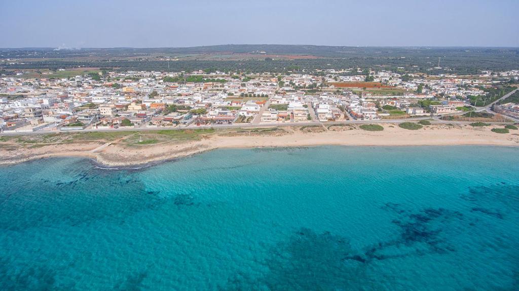 an aerial view of a beach and the ocean at Il Fenicottero in San Pietro in Bevagna
