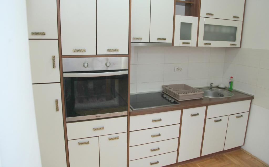 Kuchyň nebo kuchyňský kout v ubytování Mladenovic apartments