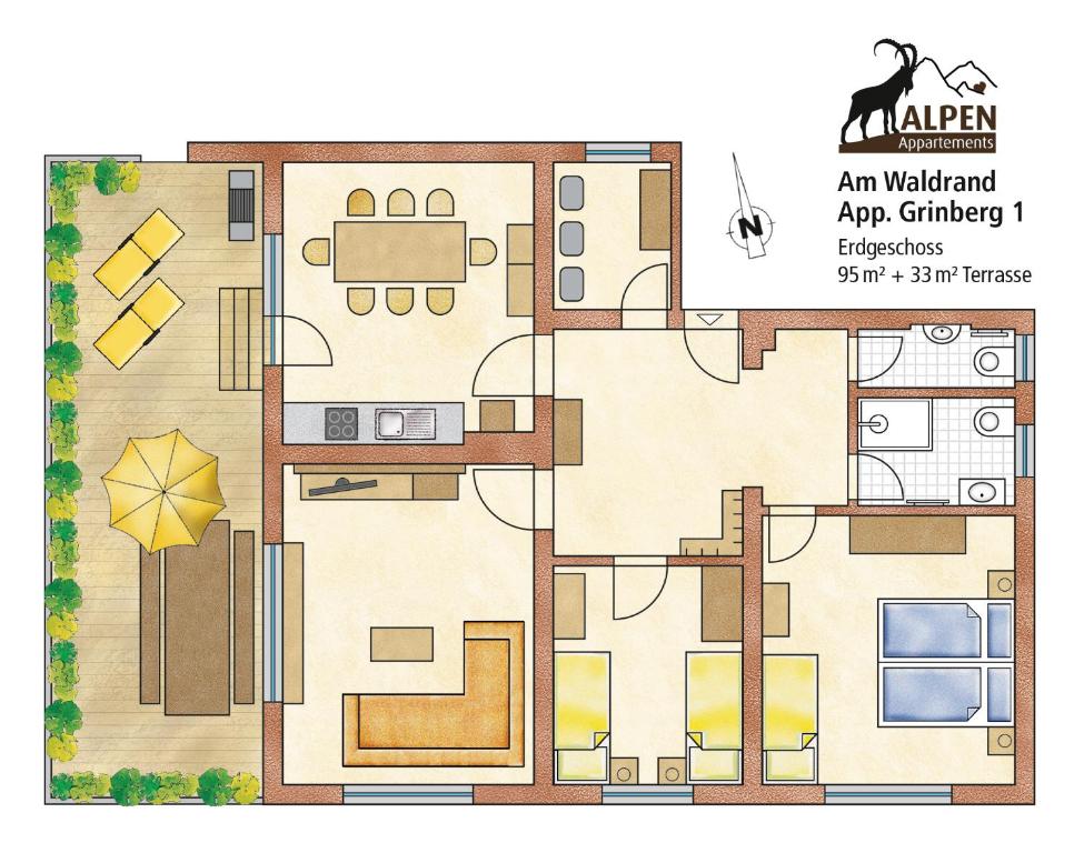 Plán poschodí v ubytovaní Alpen Appartements Hochmuth