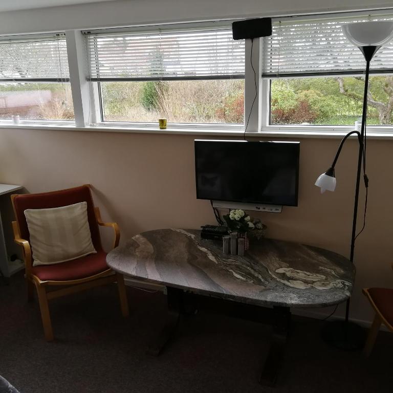 TV a/nebo společenská místnost v ubytování Risskov Bellevue Guesthouse