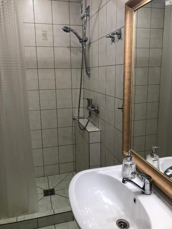 Koupelna v ubytování Apartamentai Viktorija