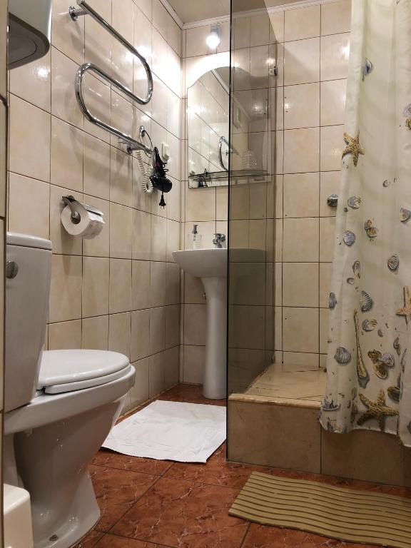 Koupelna v ubytování Apartamentai Viktorija