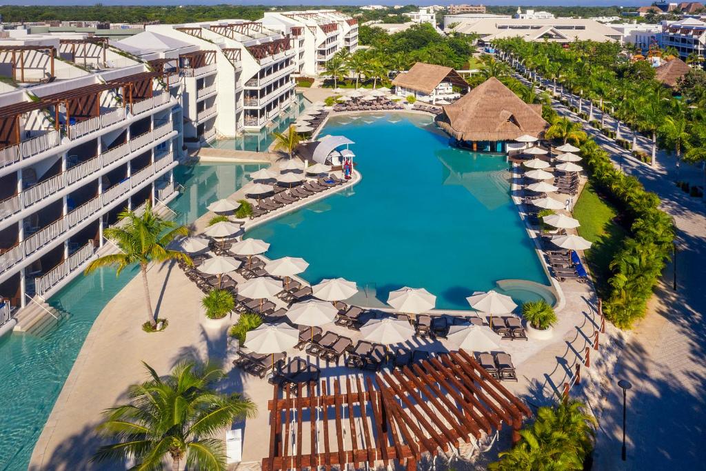 an aerial view of the resort and the pool at El Beso Adults Only at Ocean Riviera Paradise All Inclusive in Playa del Carmen