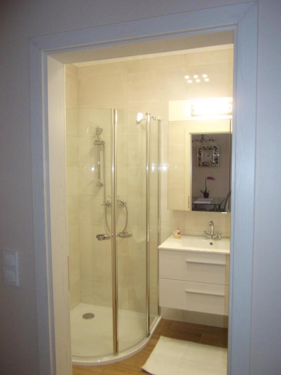 Kúpeľňa v ubytovaní Ametiszt Apartman