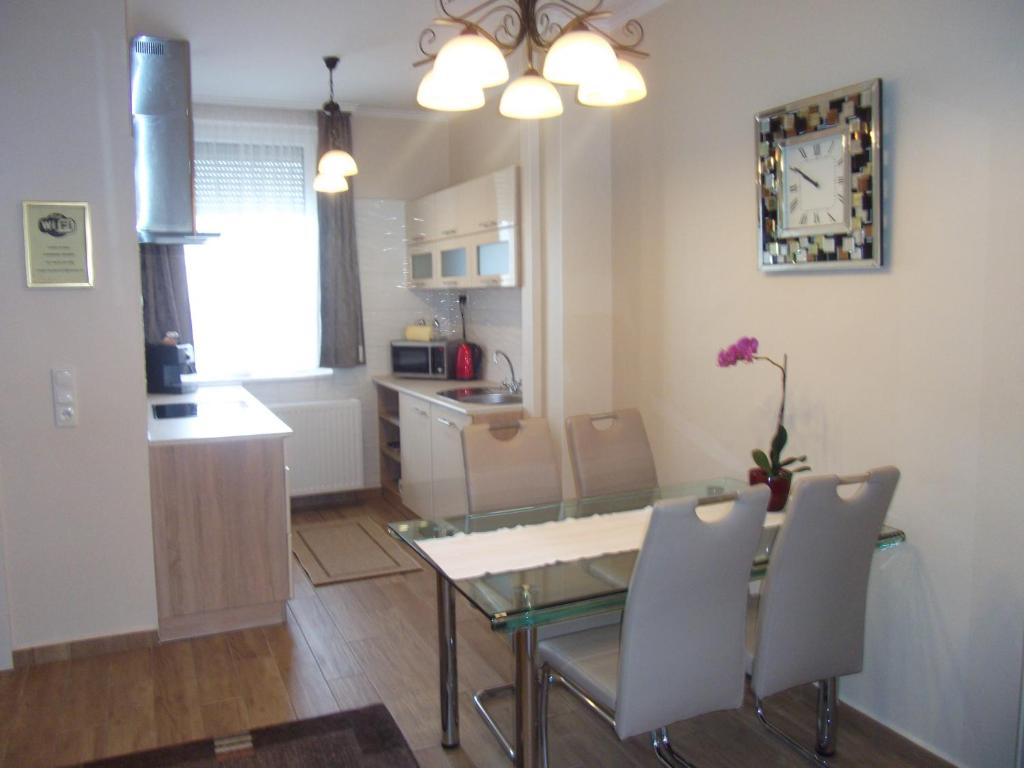 Kuchyňa alebo kuchynka v ubytovaní Ametiszt Apartman