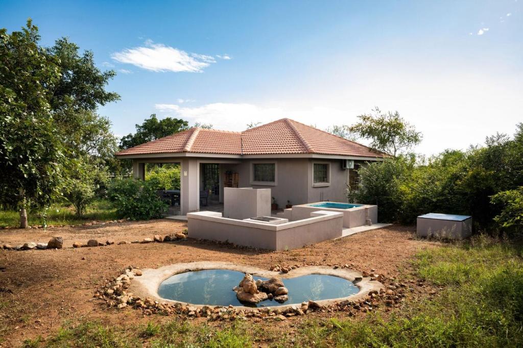 a house with a swimming pool in the yard at Impala Lily in Marloth Park