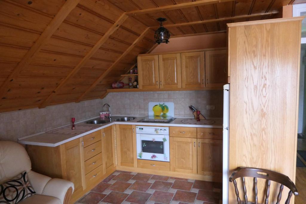 Kuchyň nebo kuchyňský kout v ubytování Apartments and rooms Brunko