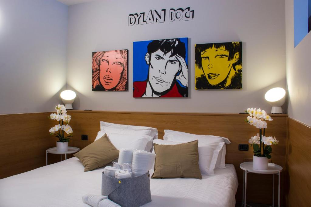 Postel nebo postele na pokoji v ubytování Hotel Borgo Brianteo