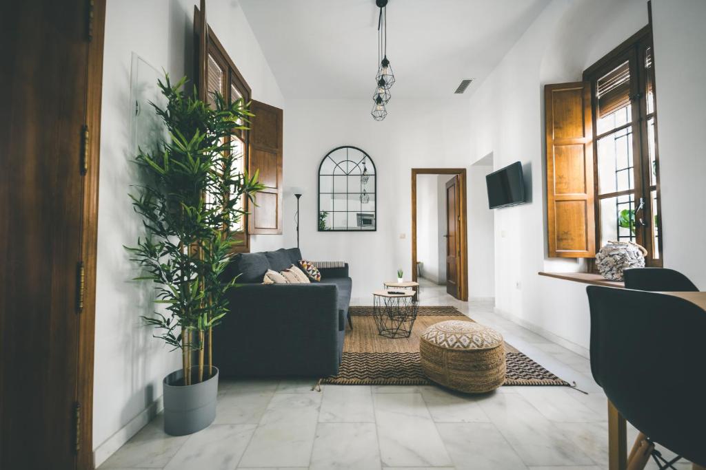 Posezení v ubytování LUXURY & NEW APARTMENT CORREDERA