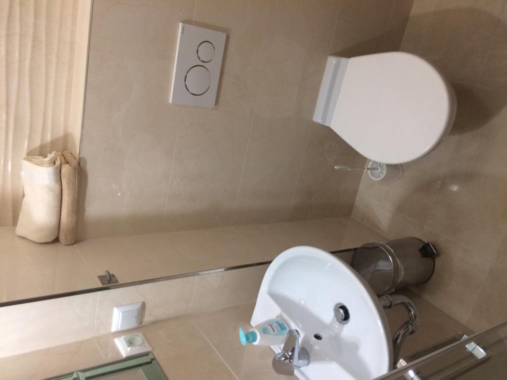 Koupelna v ubytování Apartmány u Galandu
