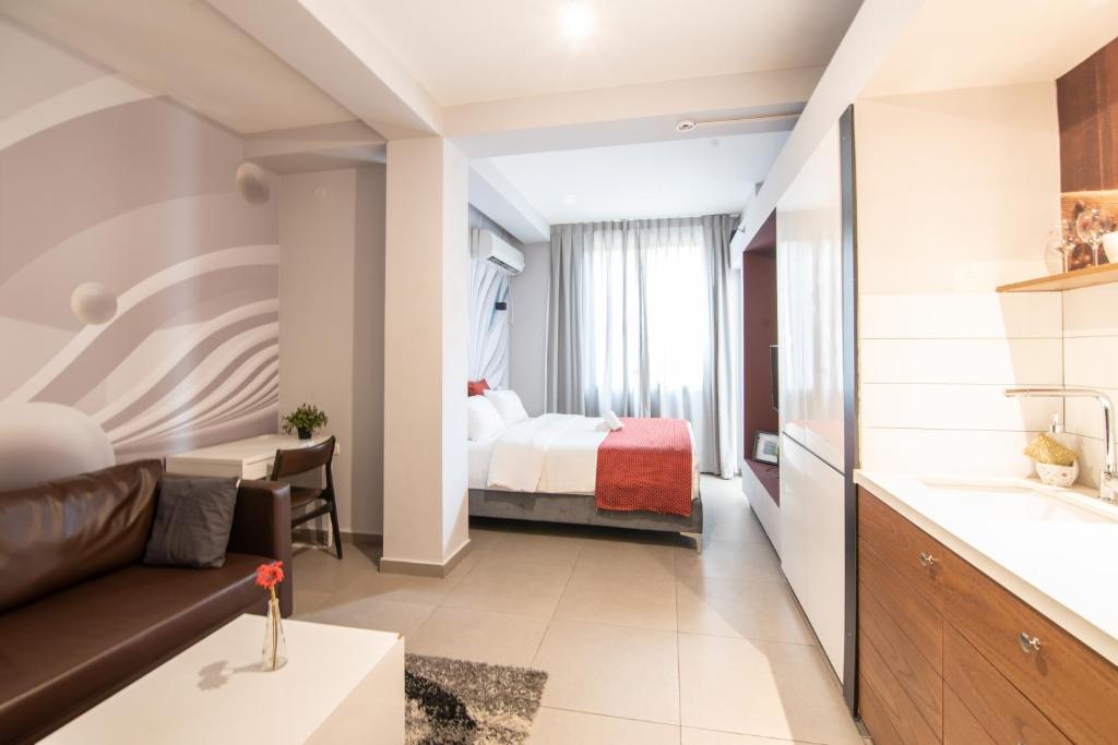 Postel nebo postele na pokoji v ubytování 27Montefiore - Urban ApartHotel TLV