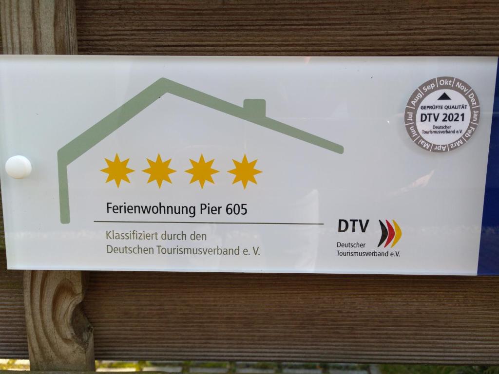 Certifikát, hodnocení, plakát nebo jiný dokument vystavený v ubytování Pier 605 - 4 Sterne - 300m Strand Zentrum - inkl POWER WLAN - 2 Parkplätze - #Bestpreisgarantie#