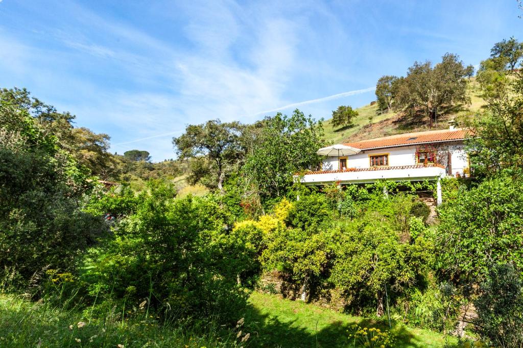 een huis bovenop een heuvel met bomen bij Monte Maravilhas in Odemira
