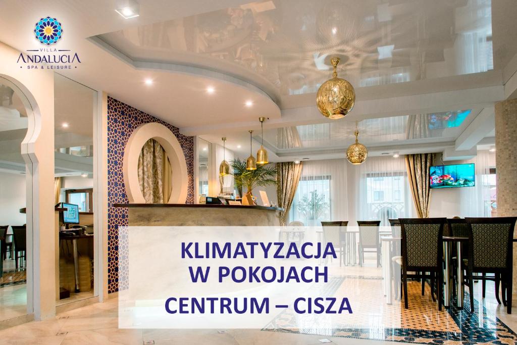 hol hotelu z napisem kimlyakova w p w obiekcie Villa Andalucia SPA & Leisure w Ciechocinku