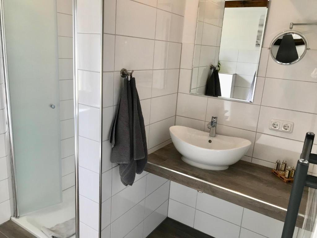 Koupelna v ubytování Hof Steinhütten