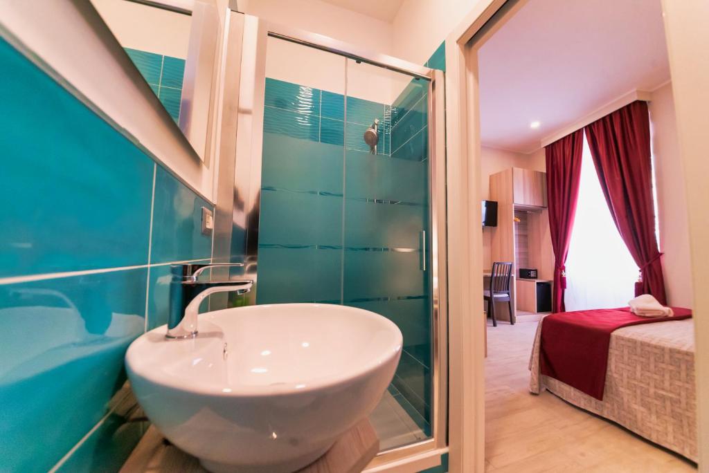 Koupelna v ubytování Hotel Balilla