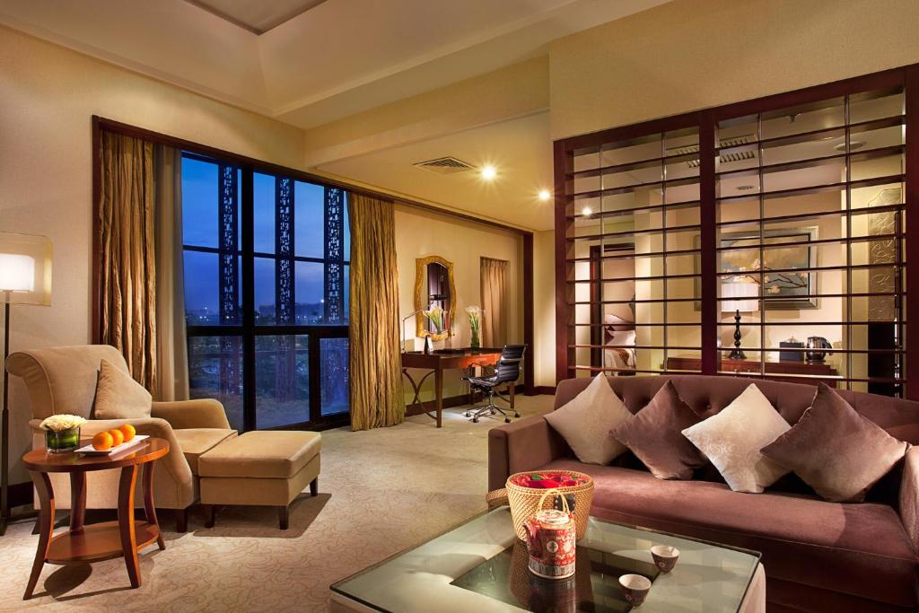 Posezení v ubytování Jin Jiang International Hotel Xi'an