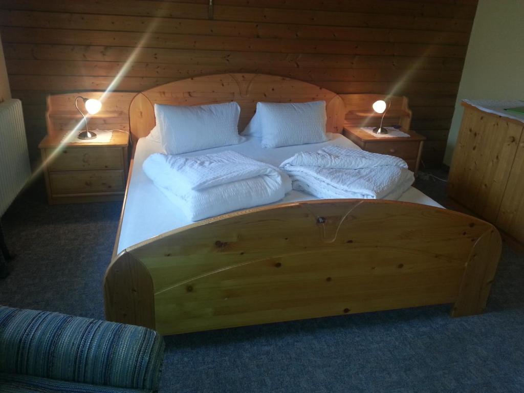 Postel nebo postele na pokoji v ubytování Haus Karwendelblick