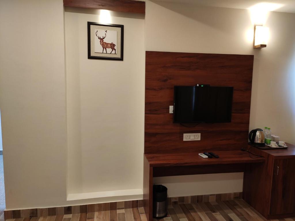 TV a/nebo společenská místnost v ubytování Red Crown Hotel