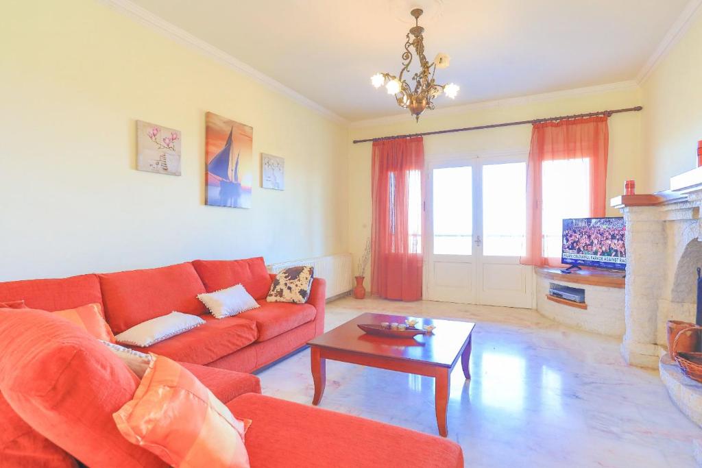 Posezení v ubytování Villa Eftihia