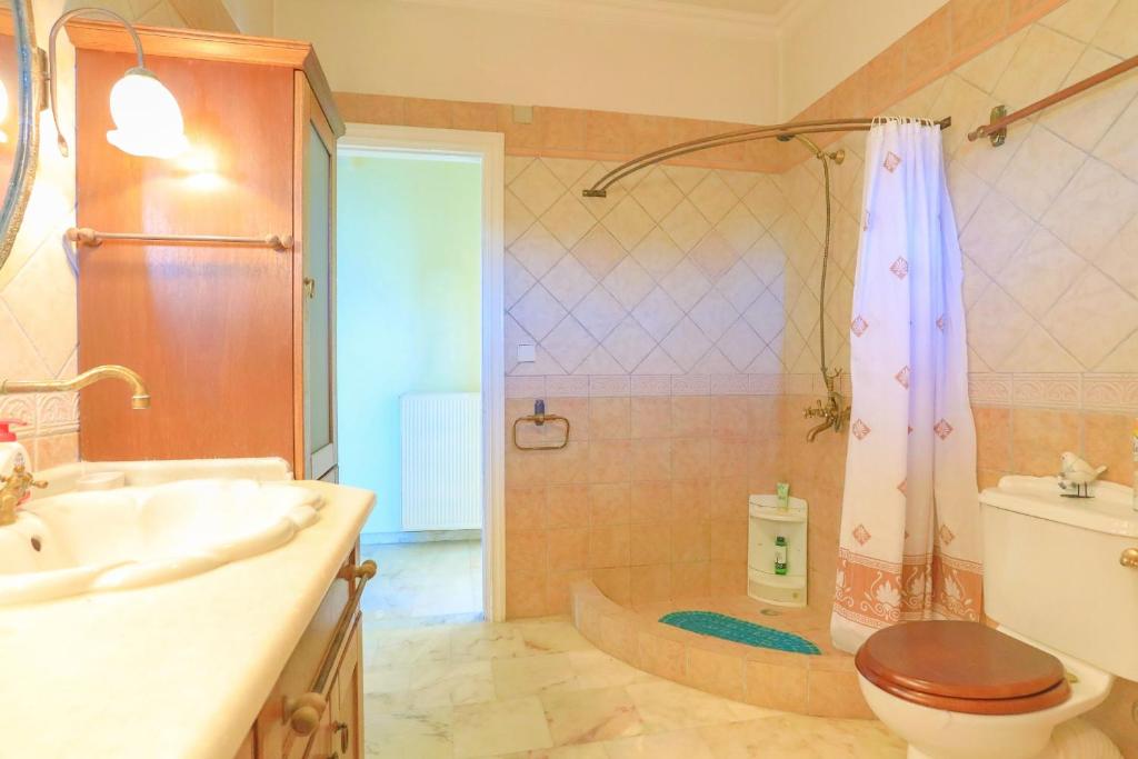Koupelna v ubytování Villa Eftihia