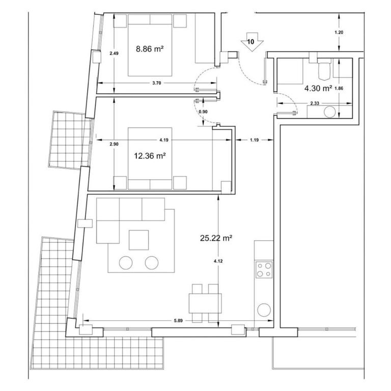 Plán poschodí v ubytovaní Apartamento Tarifa - zona 10!Piscina(parking incl)