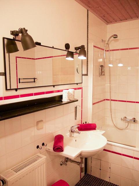 Koupelna v ubytování Hotel Feldmaus