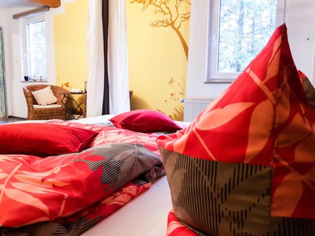Postel nebo postele na pokoji v ubytování Hotel Feldmaus