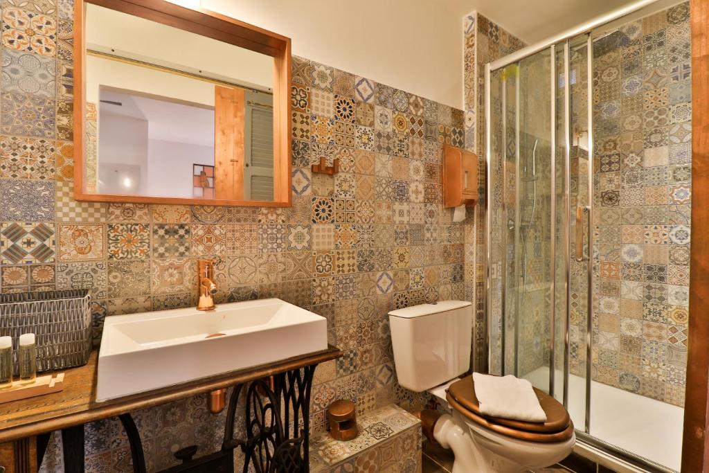Koupelna v ubytování Hôtel La Bastide