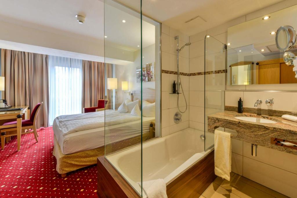 Koupelna v ubytování Hotel Pöker