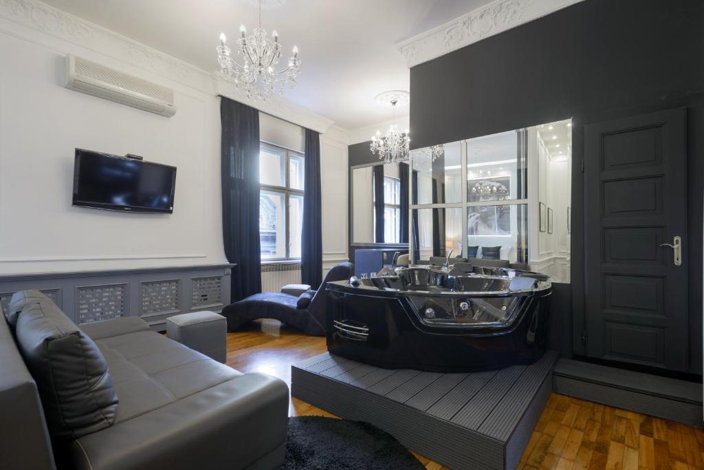 Posezení v ubytování Ben Akiba Luxury Suites